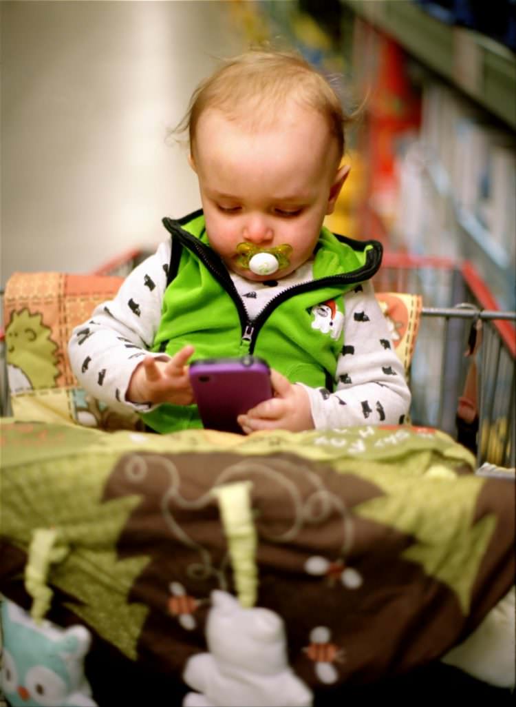 Baby Swiping Smart Phone