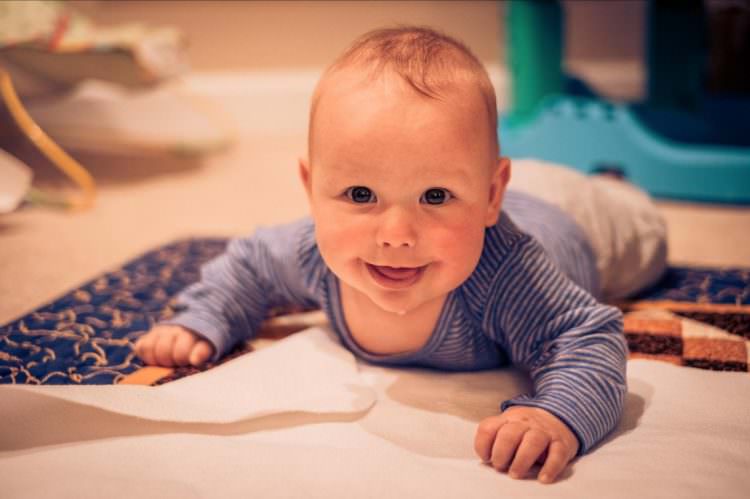 baby holds chest up developmental milestone