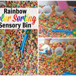 Rainbow Color Sorting Sensory Bin